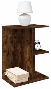 2 db füstös tölgy színű szerelt fa éjjeliszekrény 46,5x29x61 cm