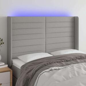 VidaXL LED-es Ágyfejtámla - Szövet - 147x16x118/128cm