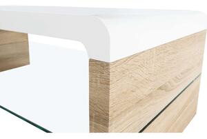 Kontex 2 New K40_110 Dohányzóasztal #sonoma-fehér fényes