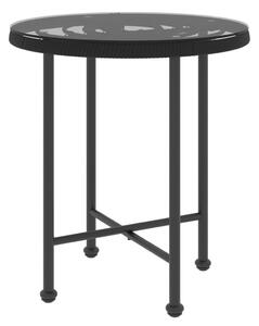 VidaXL fekete edzett üveg és acél étkezőasztal Ø50 cm