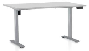 Állítható magasságú asztal OfficeTech B, 140 x 80 cm, szürke alap, világos szürke