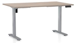 Állítható magasságú asztal OfficeTech B, 140 x 80 cm, szürke alap, tölgy