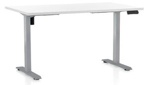 Állítható magasságú asztal OfficeTech B, 140 x 80 cm, szürke alap, fehér