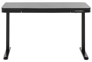 Fekete színű elektromosan állítható asztal USB csatlakozóval 120 x 60 cm KENLY