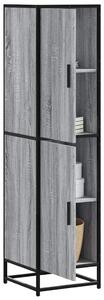 Highboard szürke sonoma 35,5x35x139 cm gépelt fa és fém