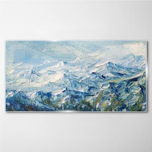 Üvegkép Téli festészet hegyek