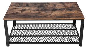 Rusztikus / Ipari stílusú dohányzóasztal rácsos polccal 106,2 x 4