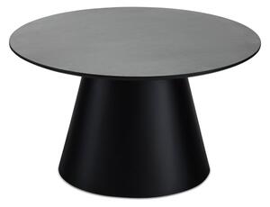 Fekete-sötétszürke dohányzóasztal márvány dekoros asztallappal ø 80 cm Tango – Furnhouse