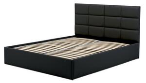 Kárpitozott ágy TORES II matrac nélkül mérete 180x200 cm - Eco-bőr Fekete Eko-bőr