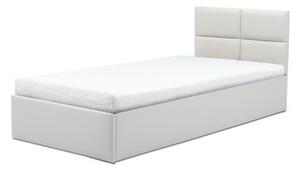 Kárpitozott ágy MONOS II matraccal 90x200 cm - Eco-bőr Fehér Eko-bőr