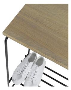 Fekete-natúr színű konzolasztal tölgyfa asztallappal 29x57 cm Clint – Spinder Design