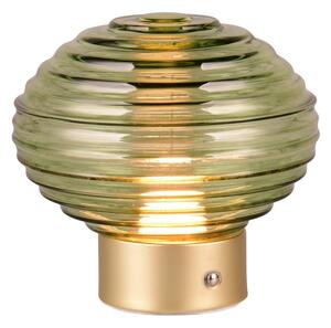 Zöld-aranyszínű LED dimmelhető asztali lámpa üveg búrával (magasság 14,5 cm) Earl – Trio