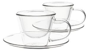 KONDELA Thermo espresso csésze pohár csészealjakkal, 2db, 80ml, HOTCOOL TYP 4