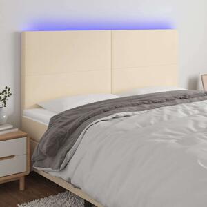 VidaXL LED Ágyfejtámla - Krémszínű Szövet - 180cm