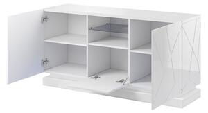 Komód Aura 2D1K (fekete + fekete fényes)