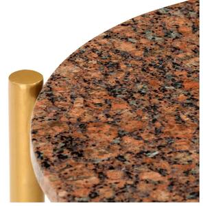 VidaXL barna márvány textúrájú valódi kő dohányzóasztal 60x60x35 cm