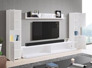 Nappali fal Nova XL (matrac + fehér fényes)