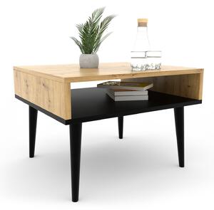 VIXON 55x50 dohányzóasztal - artisan tölgy / fekete