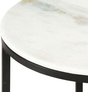 VidaXL fehér és fekete valódi tömör márvány dohányzóasztal Ø50 cm
