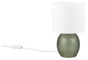 Fehér-zöld asztali lámpa textil búrával (magasság 29 cm) Vela – Trio