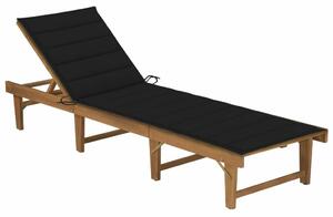VidaXL Akácfa Napozóágy - Összecsukható - 200cm