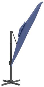 VidaXL azúrkék dupla tetős konzolos napernyő 300x300 cm
