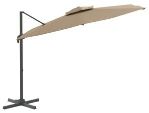 VidaXL tópszínű dupla tetős konzolos napernyő 300x300 cm