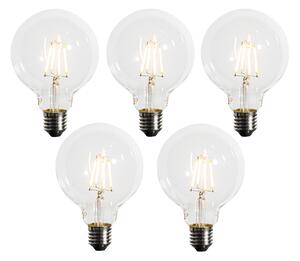 5 db E27 Dimmelhető LED izzó G95 5W 450lm 2200K
