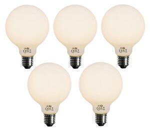 5 db E27 3-lépcsős dimmelhető LED izzó opál üveg G95 4W 450lm 2700K