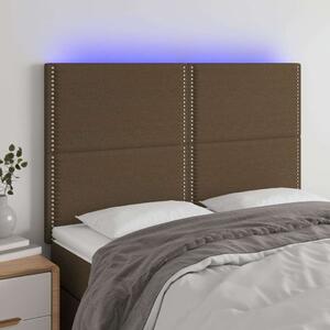 VidaXL sötétbarna szövet LED-es fejtámla 144x5x118/128 cm