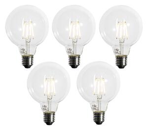 5 db E27 Dimmelhető LED izzó G95 5W 450lm 3000K