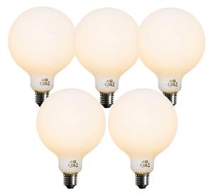 5 db E27 Dimmelhető LED izzó opál üveg G125 5W 450lm 2200K