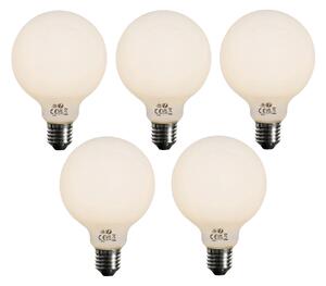 5 db E27 3-lépcsős dimmelhető LED izzó opál üveg G95 4W 450lm 3000K