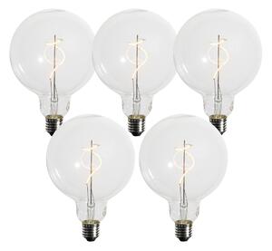 5 darabos E27 dimmelhető LED izzó készlet spirál szál G125 4W 270 lm 2200K