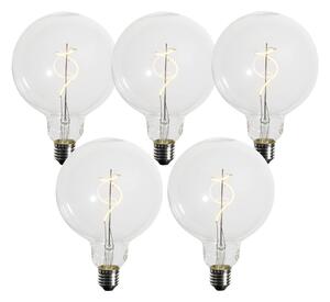 5 darabos E27 dimmelhető LED izzók szett spirál filamenttel G125 4W 270 lm 2700K