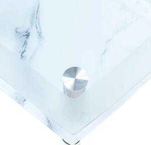 VidaXL fehér márványhatású edzett üveg dohányzóasztal 100 x 60 x 42 cm