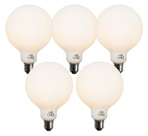 5 db E27 3-lépcsős dimmelhető LED izzó opál üveg G125 4W 450lm 3000K