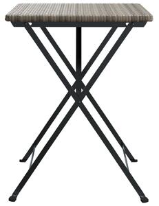 VidaXL szürke összecsukható polyrattan bisztróasztal 55 x 54 x 71 cm