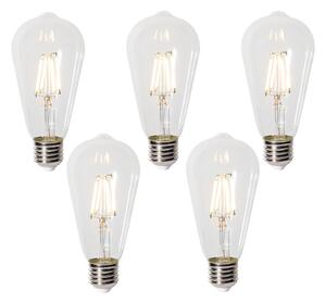5 darabos E27 dimmelhető LED izzókészlet ST64 átlátszó 5W 600 lm 2700K