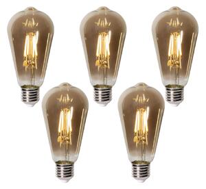 5 darabos E27-es dimmelhető LED izzókészlet ST64 füstüveggel 5W 450 lm 2700K