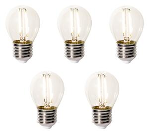 5 darabos E27 dimmelhető LED izzókészlet P45 átlátszó üveg 3W 250 lm 2200K