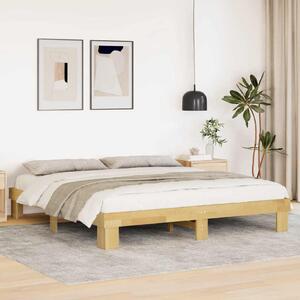 Tömör fa tölgyfa ágykeret matrac nélkül 200x200 cm