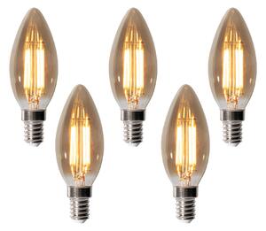 5 darabos E14 dimmelhető LED izzókészlet B35 füstszínű 4W 300 lm 2200K