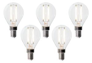 5 darabos E14 dimmelhető LED izzókészlet P45 átlátszó üveg 3W 250 lm 2700K