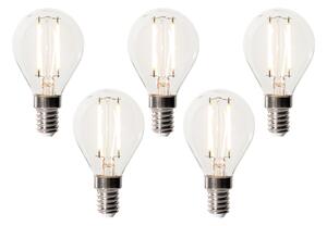 5 darabos E14 dimmelhető LED izzókészlet P45 átlátszó üveg 3W 250 lm 2200K
