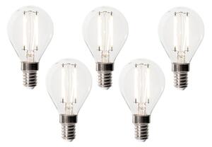 5 darabos E14 dimmelhető LED izzókészlet P45 átlátszó üveg 3W 350 lm 3000K