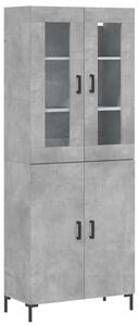 Modern Magas Szekrény - Beton Szürke - 180 cm