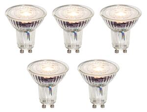 5 darabos GU10 50 mm-es dimmelhető LED izzókészlet, átlátszó, 4,9 W, 430 lm, 2700 K