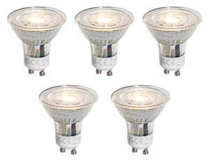 5 darabos GU10 50mm-es dimmelhető LED izzókészlet, átlátszó, 4,9W, 500 lm, 2700K