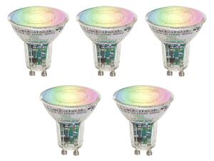 5 darabos Smart GU10 50 LED izzókészlet átlátszó RGBW 4,5W 350 lm 2700-6000K